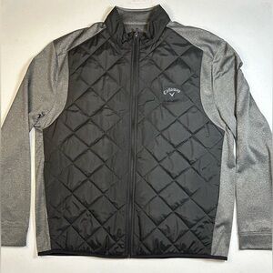 Callaway Golf Jacket Mens XL Quilted Puffer Black Full‎ Zip Lightweight Pockets